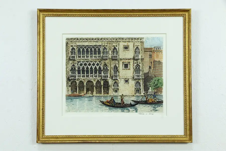 Main image of Grand Canal in Venice, Italy, Artist Print, Signed Franz Xaver Wolf