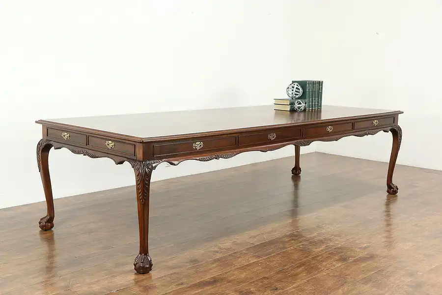 Main image of Georgian Design Vintage Mahogany 10' Library, Conference or Dining Table