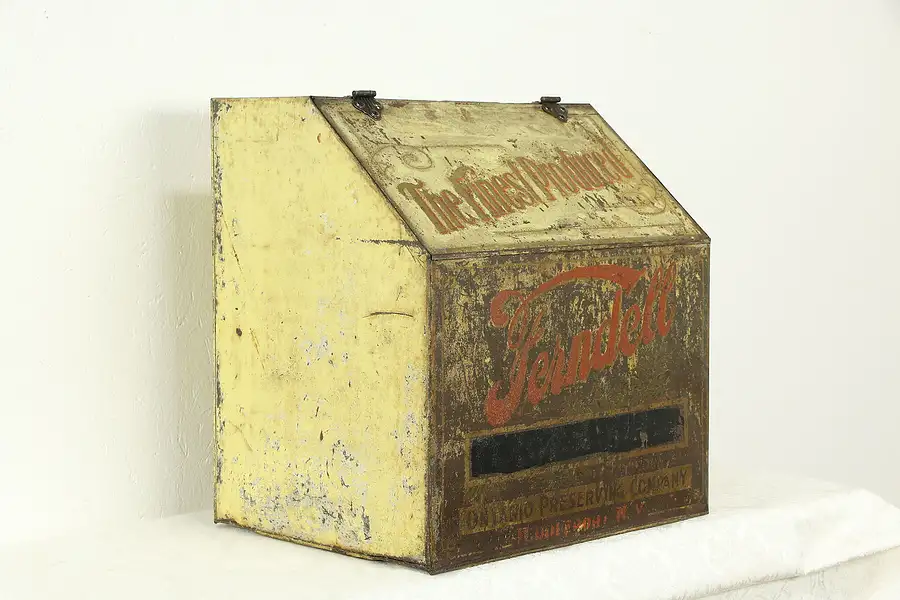 Main image of General Store Antique Tin Coffee Hopper or Caddy, Ferndell NY