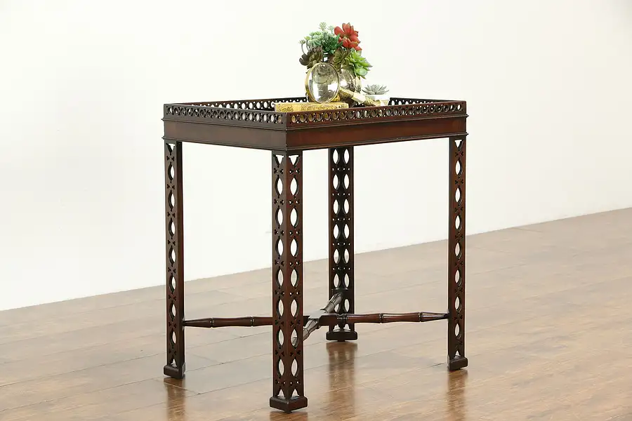 Main image of Georgian Chippendale Style Vintage Mahogany Tea Table