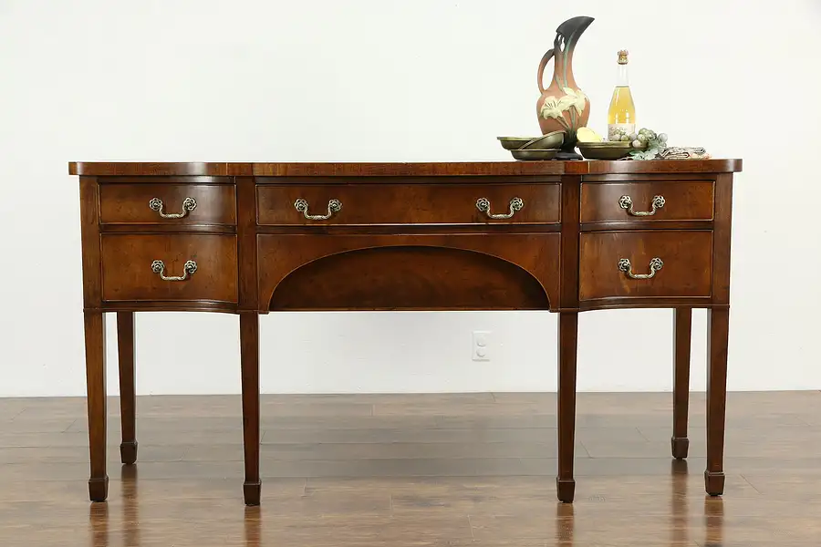 Main image of Georgian Design Vintage Mahogany & Burl Sideboard, Server, Buffet