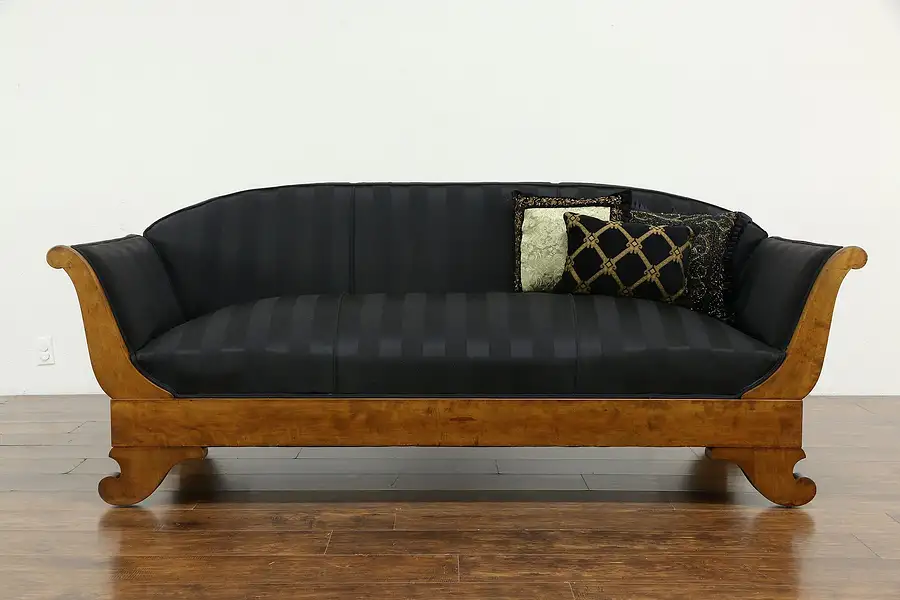 Main image of Empire Biedermeier Antique 1840 Scandinavian Sofa, Recent Upholstery