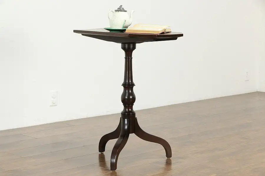 Main image of Georgian Design Antique Mahogany Tilt Top Candle Stand or Tea Table