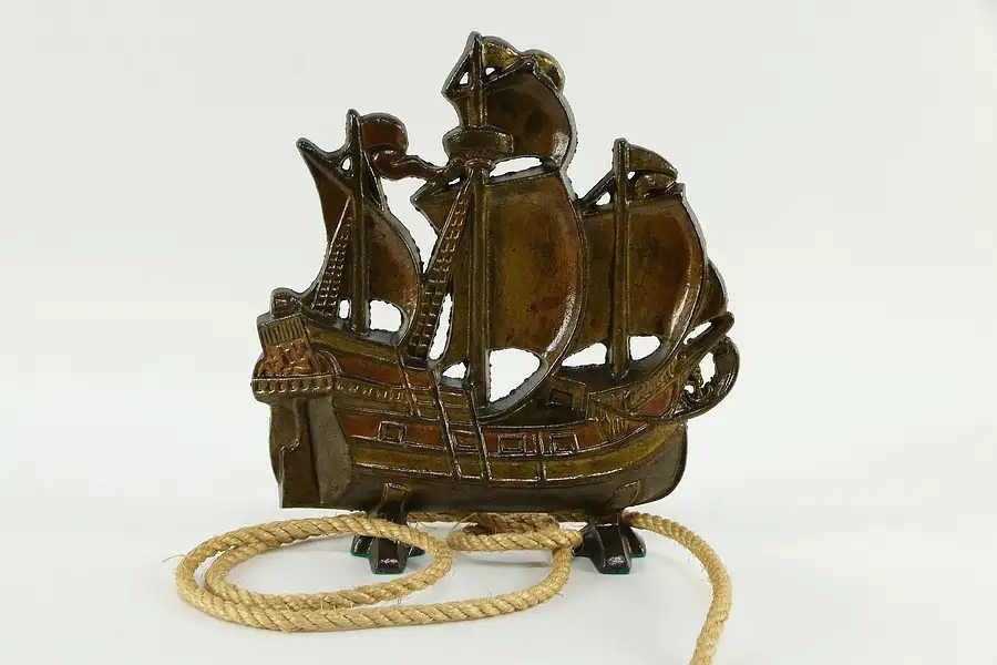 Main image of Cast Iron Antique Sailing Ship Doorstop