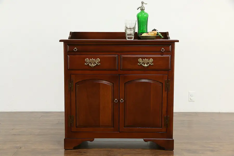 Main image of Traditional Vintage Mahogany Bar Cabinet or Server & Tray, Unique