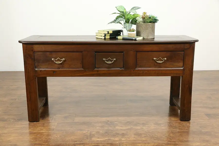 Main image of Primitive Farmhouse Sideboard, Server, or Sofa Table, Reclaimed Oak