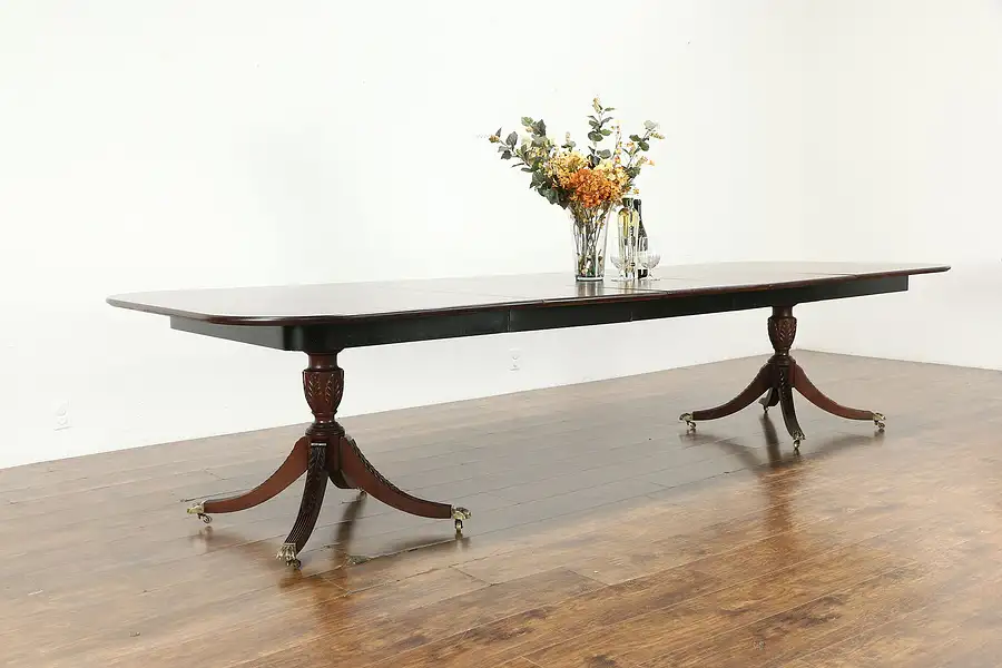 Main image of Georgian Traditional Mahogany 11' 3" Dining Table, Rosewood Banding