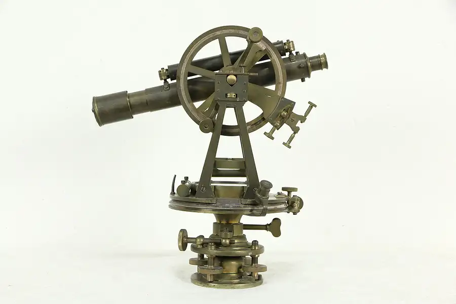 Main image of Transit or Theodolite, Antique Brass Surveyor Instrument, Lilley, London