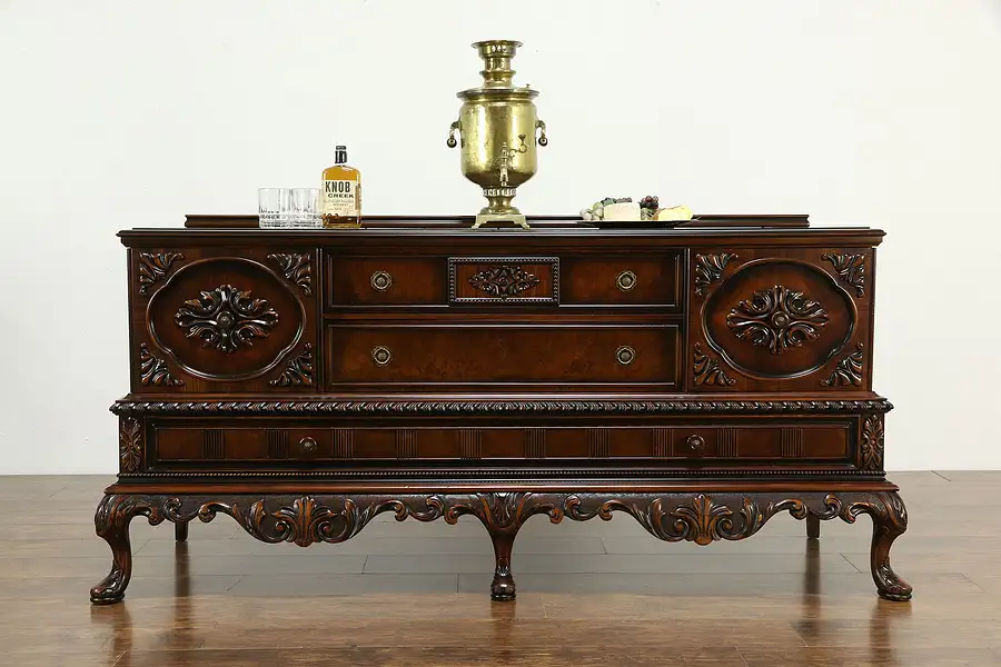 Main image of Renaissance Antique Carved Walnut Sideboard or Buffet, Berkey and Gay