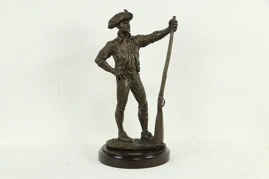 Main image of Revolutionary War Minuteman Bronze Vintage Sculpture, Alan Cottrill