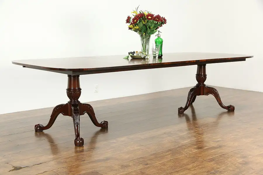 Main image of Traditional Georgian Style 10' Banded Mahogany Dining Table, Wellington