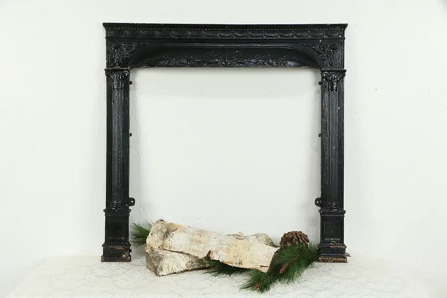 Main image of Victorian Antique Architectural Salvage Iron Fireplace Surround