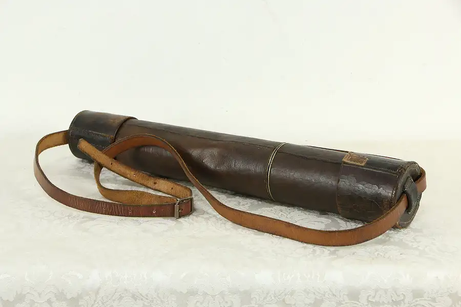 Main image of Brass Antique 52" English Telescope & Leather Case, Negretti London 1899