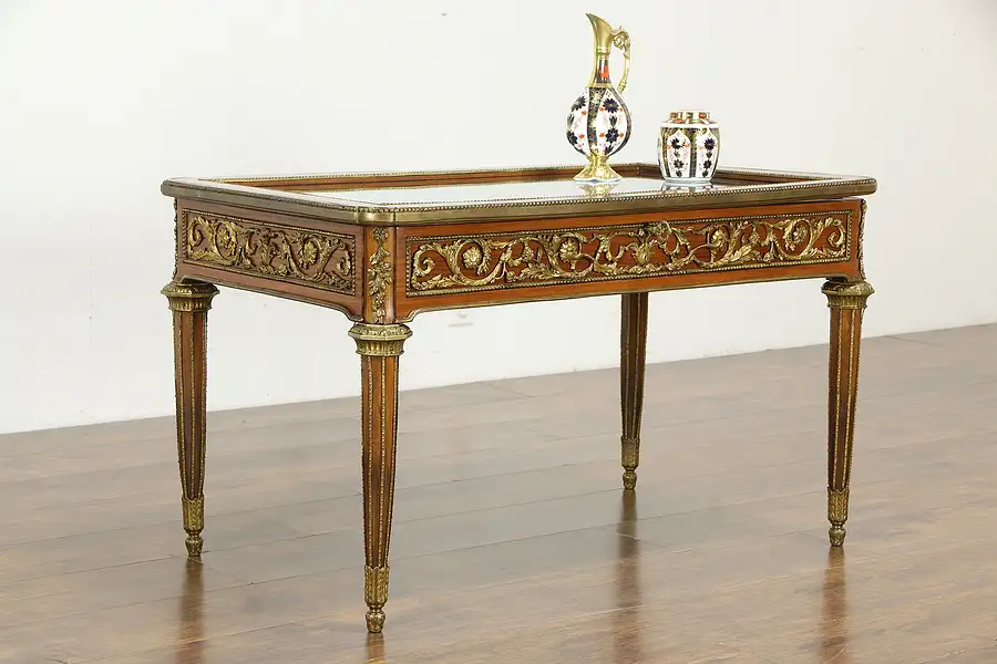 Main image of Vitrine Curio Display Antique French Rosewood & Bronze Coffee Table