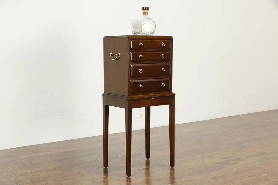 Main image of Traditional Vintage Mahogany Silver Chest & Stand, Madison Square