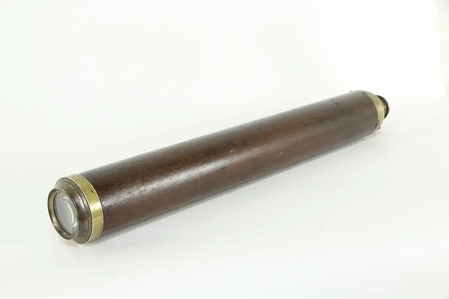 Main image of Victorian Antique Mahogany & Brass Telescope, Signed London