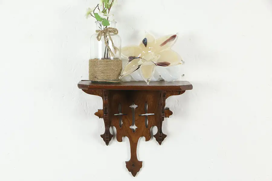 Main image of Victorian Antique Carved Walnut Wall Shelf