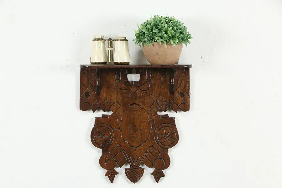 Main image of Antique Victorian Eastlake Carved Wall Shelf