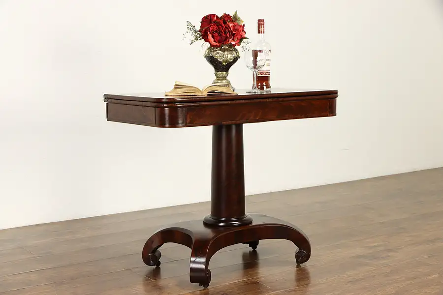 Main image of Empire Mahogany & Cherry Antique Flip Top Console & Game Table