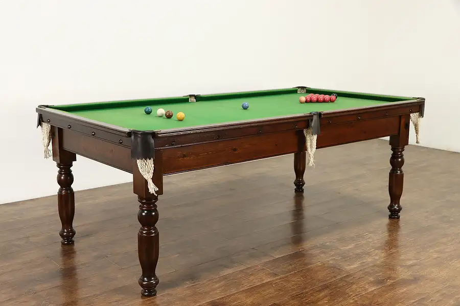 Main image of Snooker English Antique Game Table, Riley, Similar to Pool, Dining Top