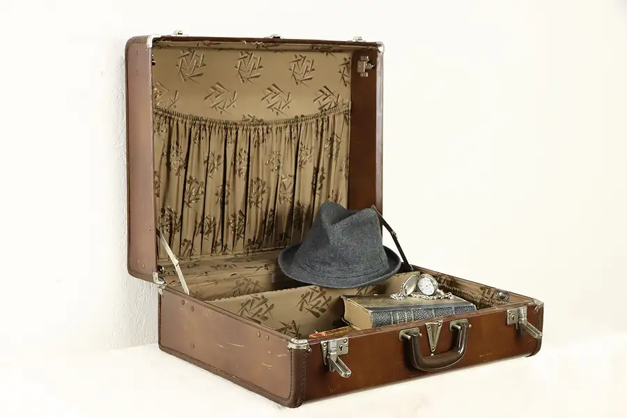 Main image of Samson Signed 1950 Vintage Leather Suitcase