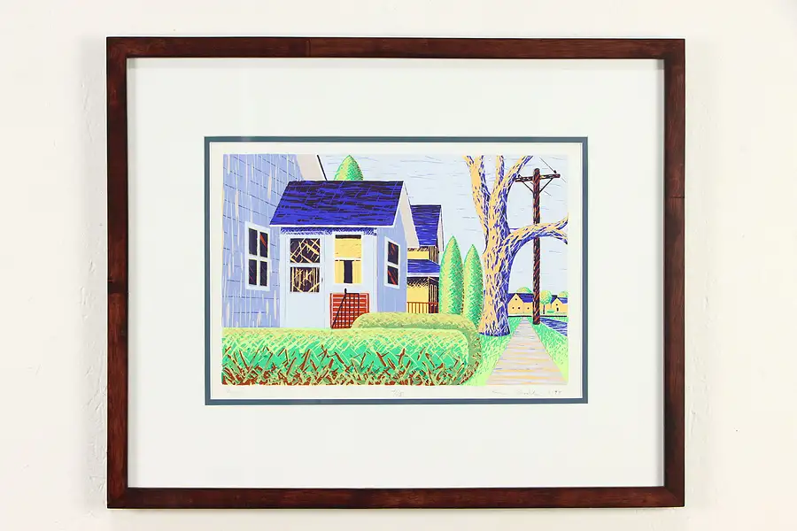 Main image of "Houses" Serigraph 2/15 Silk Screen Print, 1994 Bruce Bodden 21"