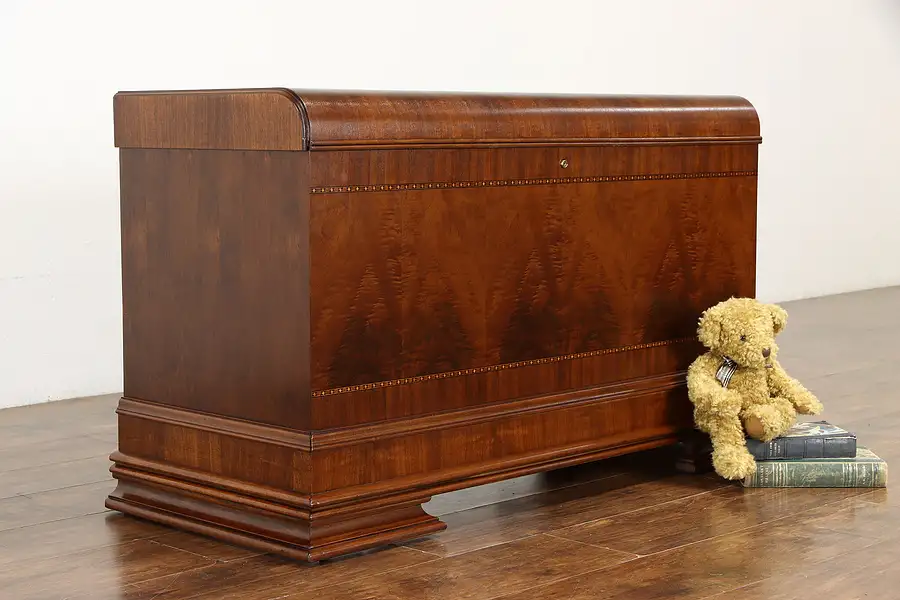 Main image of Art Deco Waterfall Vintage Cedar Lined Chest or Trunk, Dillingham