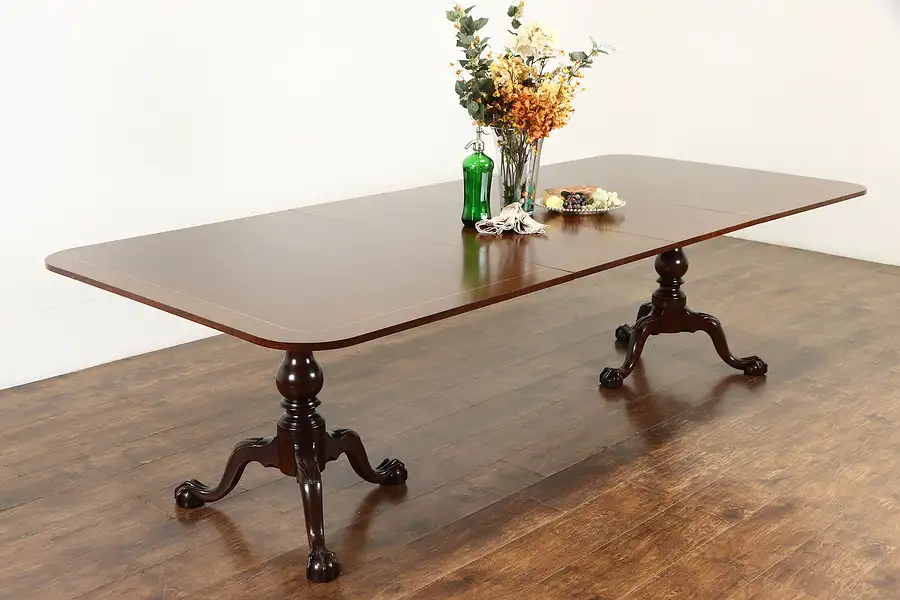 Main image of Georgian Design Banded Mahogany Dining Table, Williamsburg by Stickley