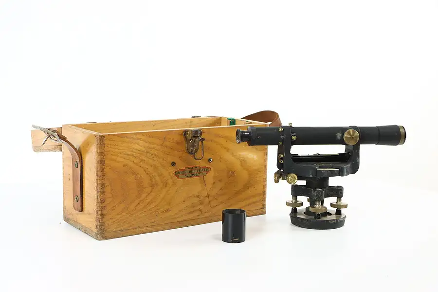 Main image of Seiler Instrument Vintage Theodolite Surveyor Transit & Oak Case