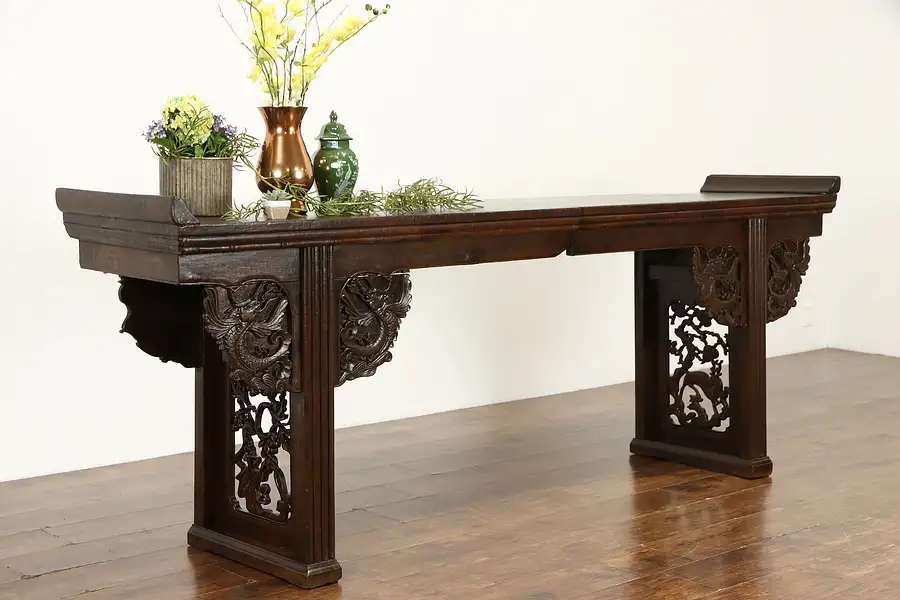 Main image of Chinese Traditional Antique Rosewood 104" Altar, Sofa Table, Hall Console