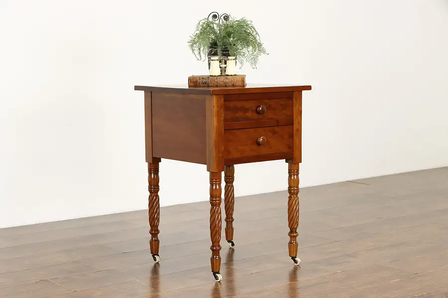 Main image of Sheraton Antique 1825 Cherry Farmhouse End Table or Nightstand