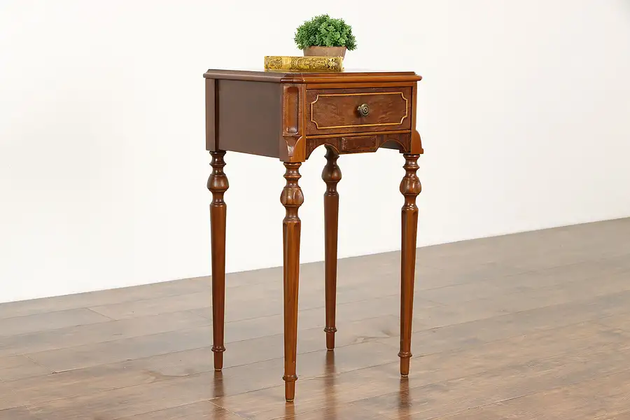 Main image of Traditional Walnut Antique Nightstand or Table, Swiss Craft by Tell City