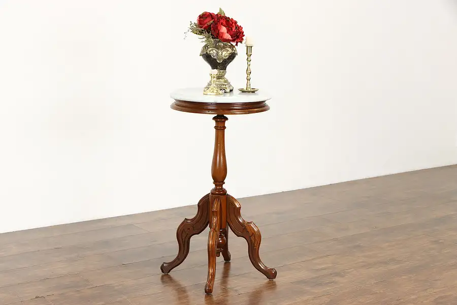 Main image of Late Victorian Marble Top Table or Plant Stand