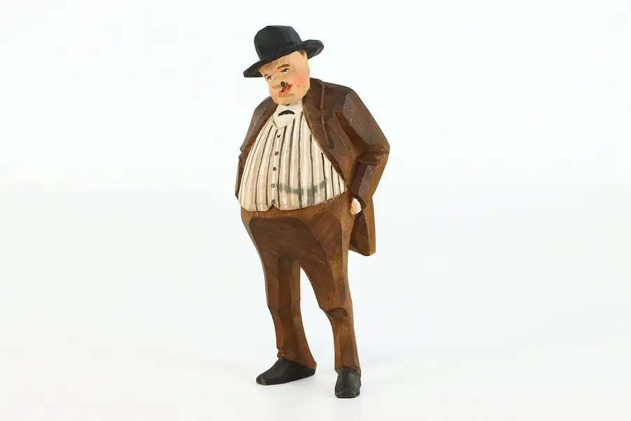 Main image of Winston Churchill Black Forest Hand Carved Vintage Figure or Sculpture