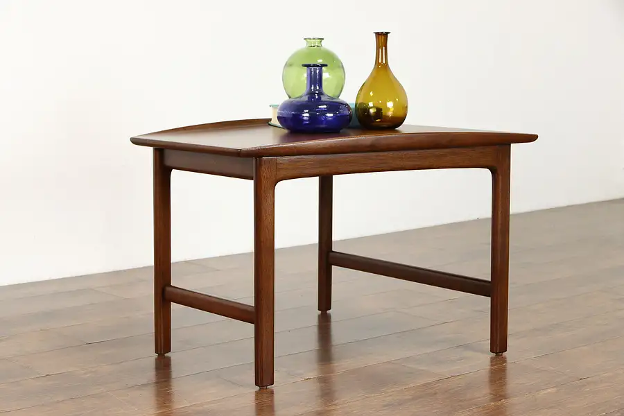 Main image of Midcentury Modern Teak 1960 Vintage Swedish Trapezoid End Table, Dux