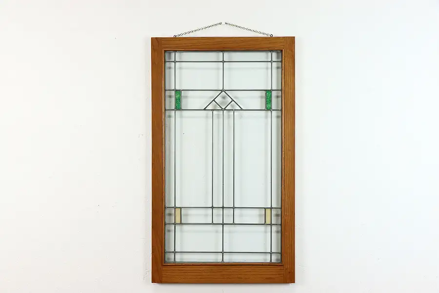 Main image of Craftsman Antique Architectural Salvage Leaded Stained Glass Window