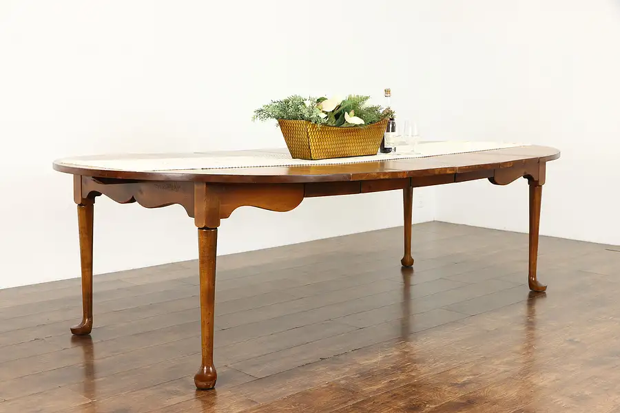 Main image of Farmhouse Vintage Round 54" Dining Table, 4 Leaves, Pine Shops