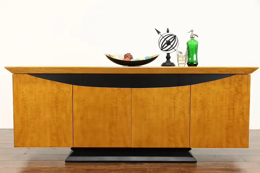 Main image of Satinwood Console, Sideboard Server, Credenza, Buffet or Bar Cabinet