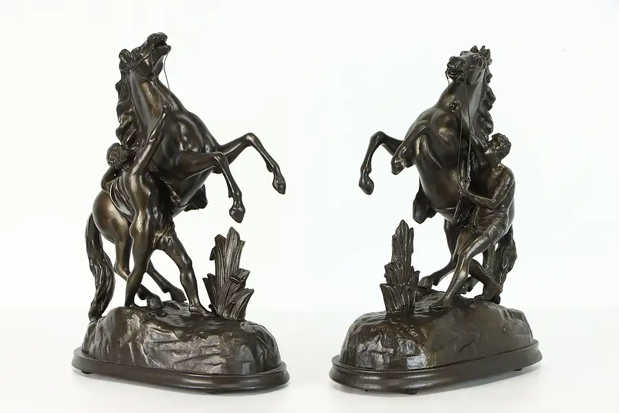 Main image of Pair of Vintage French Sculptures Marly Horse Statues after Coustou