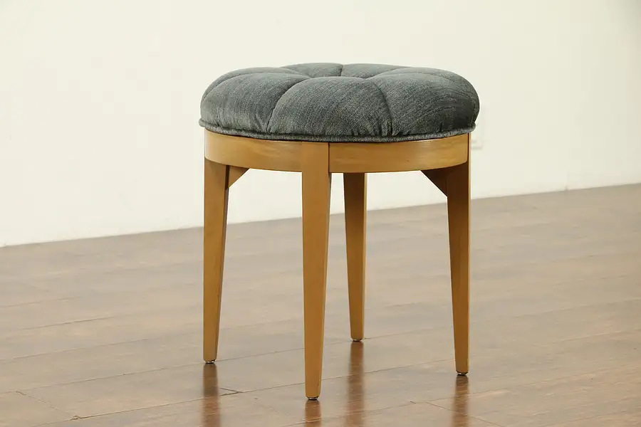 Main image of Midcentury Modern 1950's Vintage Swivel Stool, All Original Upholstery