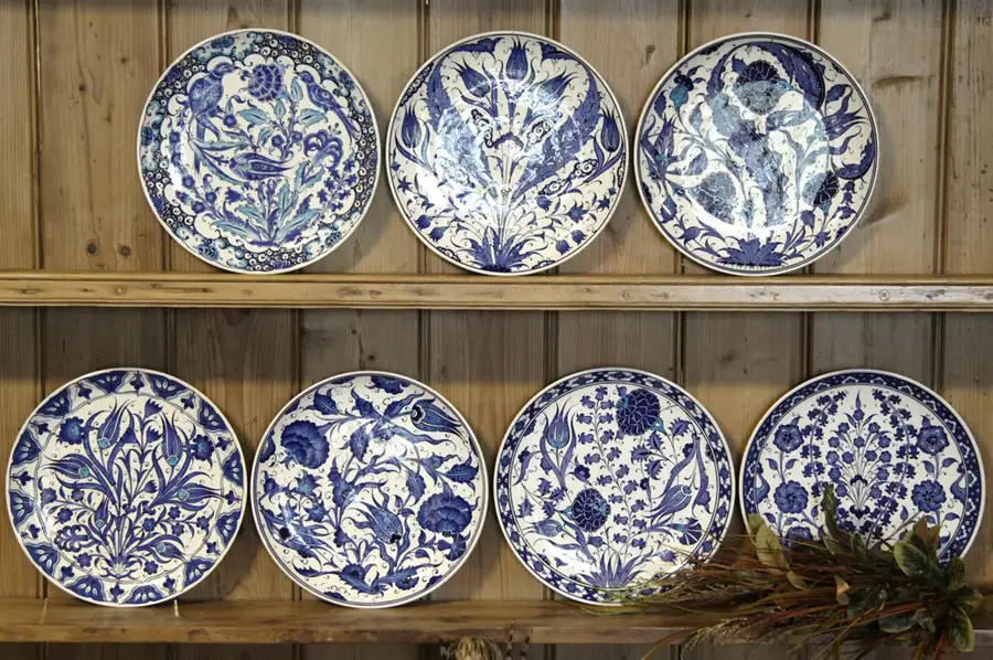 Main image of Set of 7 Hand Painted Turkish Plates