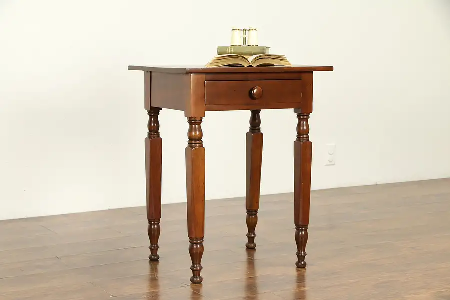 Main image of Victorian Antique 1860 Cherry Lamp Table or Nightstand