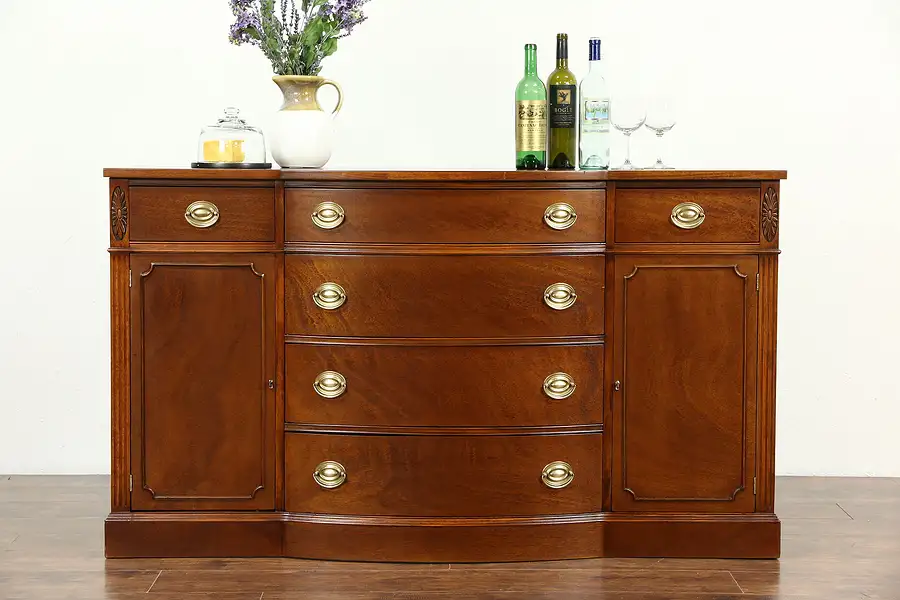 Main image of Drexel Signed Vintage Mahogany Traditional Bowfront Sideboard, Server, Buffet