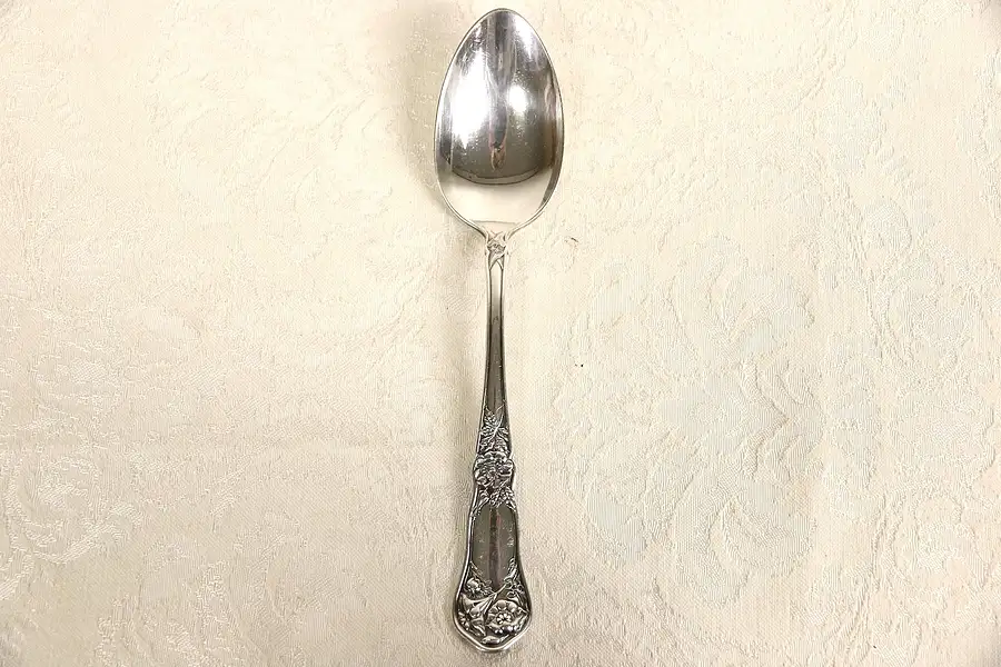 Main image of Lily Design Silverplate 1900's Antique Serving Spoon, signed Reliance