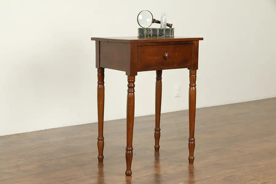 Main image of Sheraton Antique 1825 Cherry Nightstand, End or Lamp Table