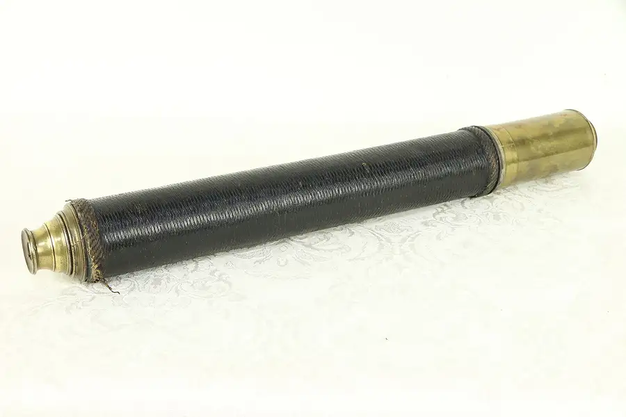 Main image of English Antique Brass & Leather Telescope or Spyglass