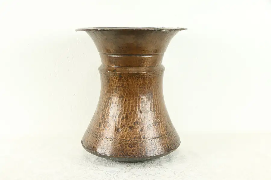 Main image of Hand Hammered Antique Craftsman Solid Copper Spittoon or Planter