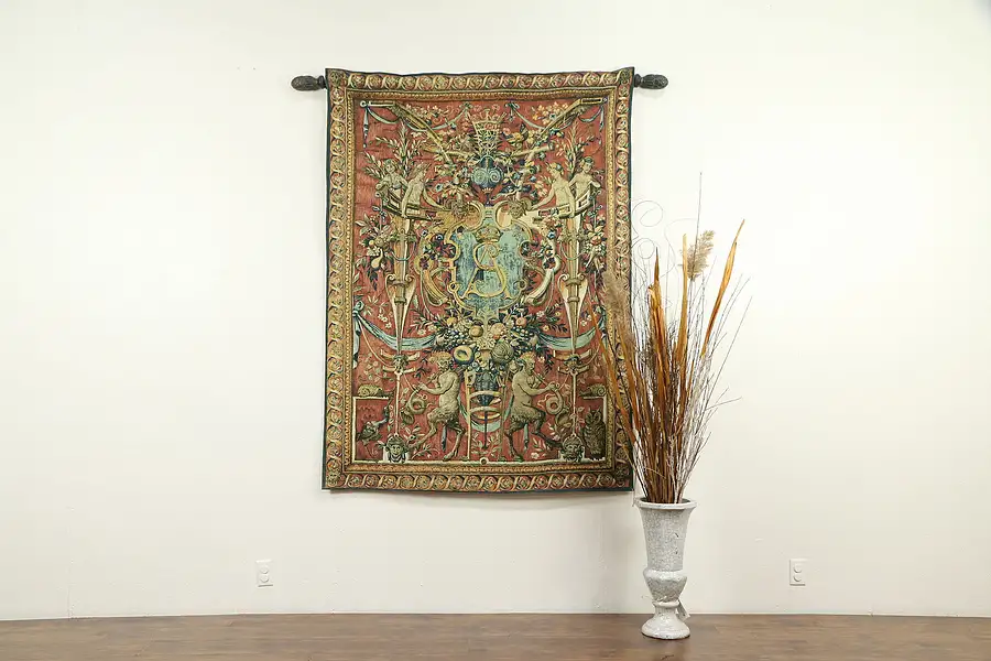 Main image of Vintage French Tapestry, King Sigismond of Krakow, Poland with Rod