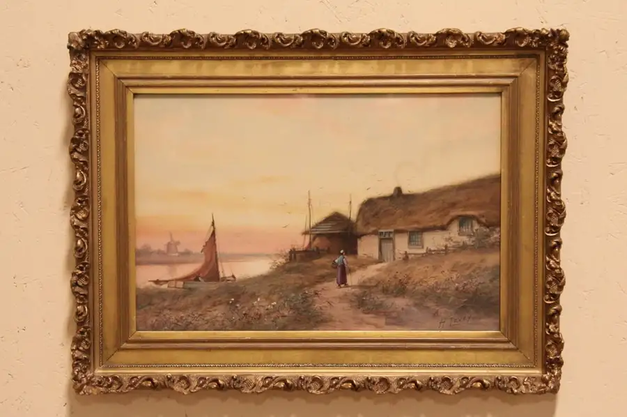 Main image of H. Levey Antique 1900 Watercolor Painting