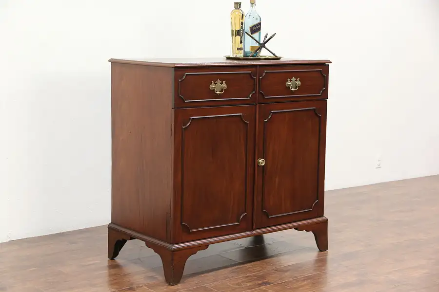 Main image of Mahogany Antique 1870 Sideboard, Server or Linen Cabinet, TV Console England